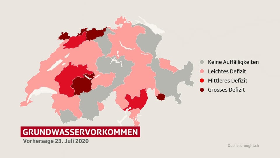 Karte Grundwasservorkommen Schweiz