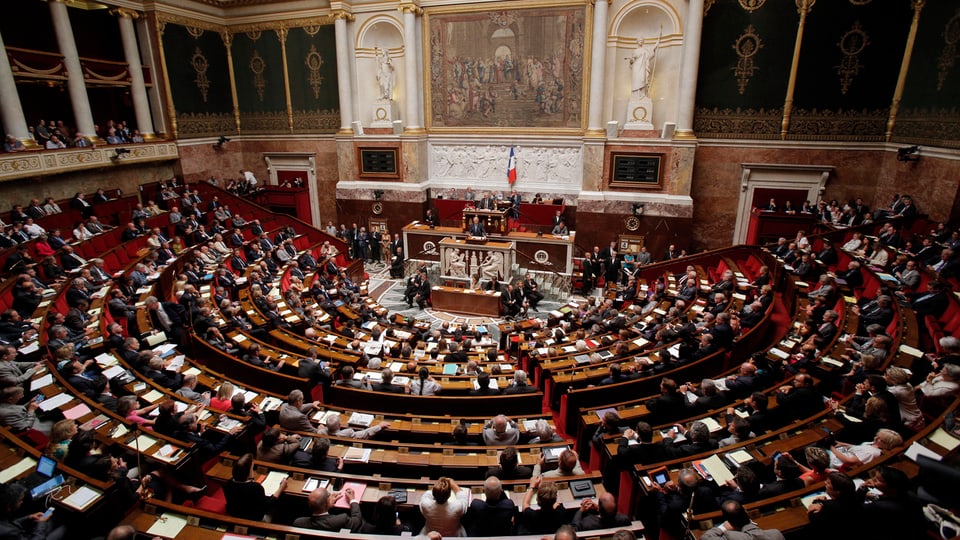 Eine Aufnahme des französischen Parlaments.