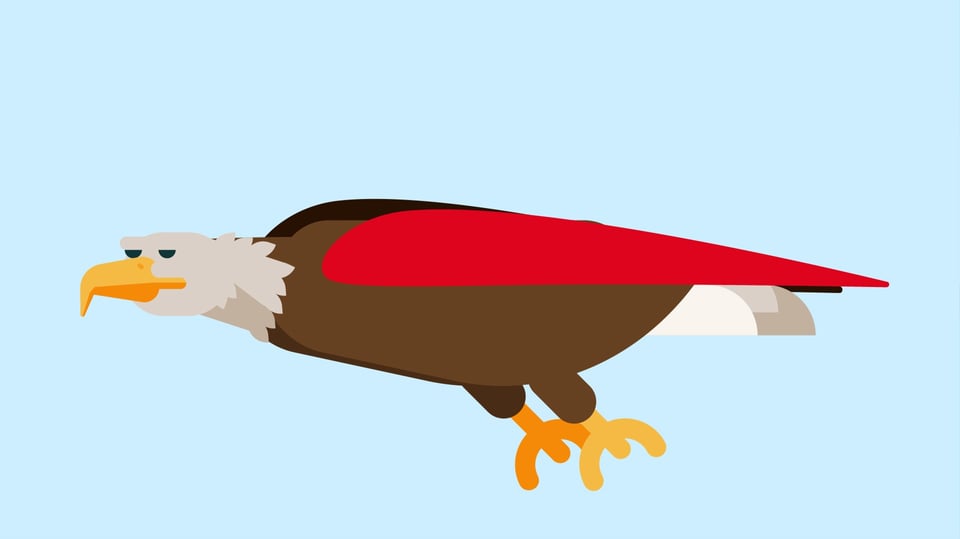 Vogel mit rot markierten Flügeln