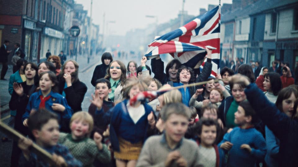 Belfast: Demonstration protestantischer Kinder gegen die britische Armee, Ende 1968.