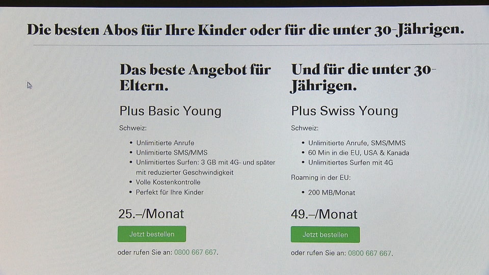 Das Angebot auf der Webseite von Salt - 25 Franken Angebot