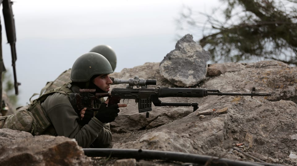 Tuerkische Streitkräfte in der Region Afrin.