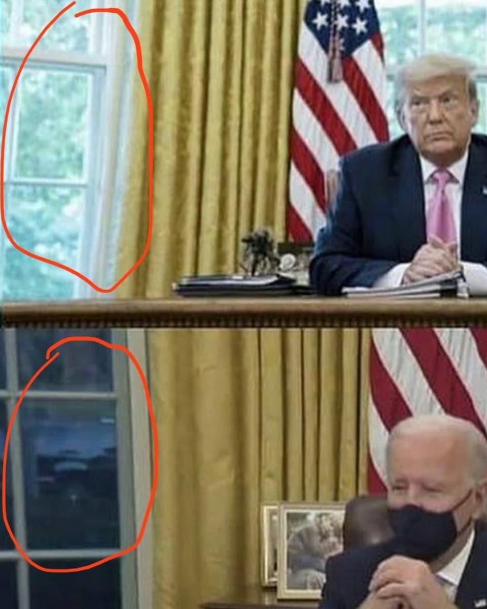 Trump und Biden im Oval Office