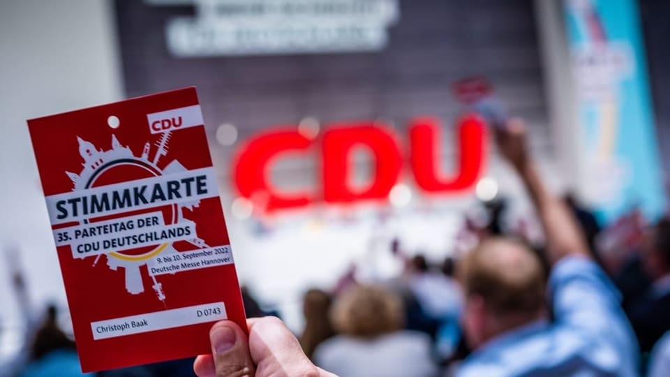 Eine Stimmkarte der CDU Deutschlands