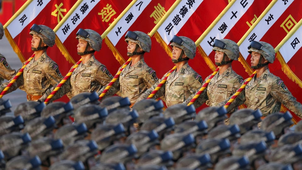Chinesische Soldaten bei einer Parade zum 70-jährigen Gedenken an den 2. Weltkrieg. 