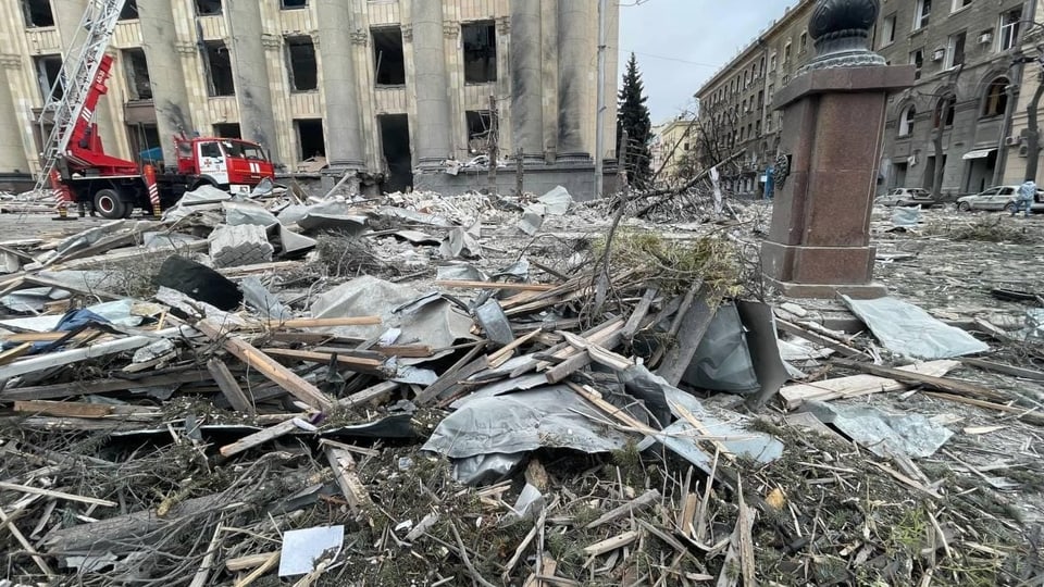 Charkiw: Zerstörungen im Herzen der Stadt
