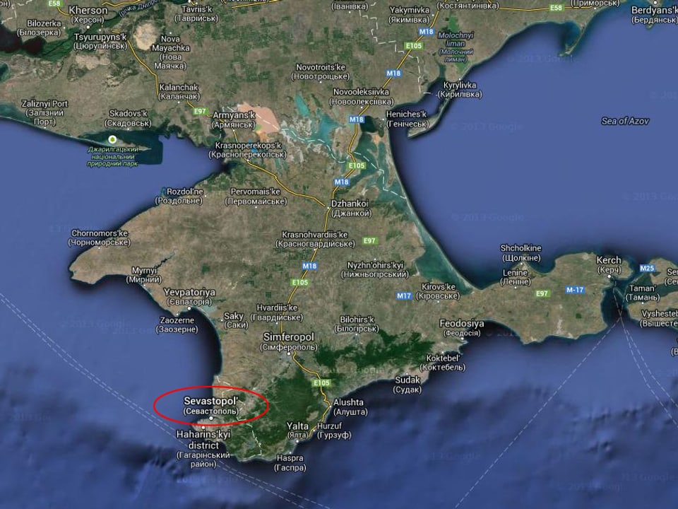 Karte der Krim.