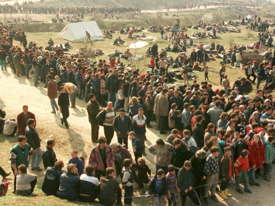 Ein Flüchtlingslager der Nato nahe Skopje, April 1999. 