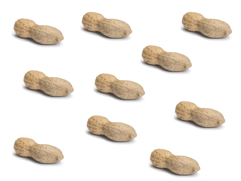 10 Erdnüsse