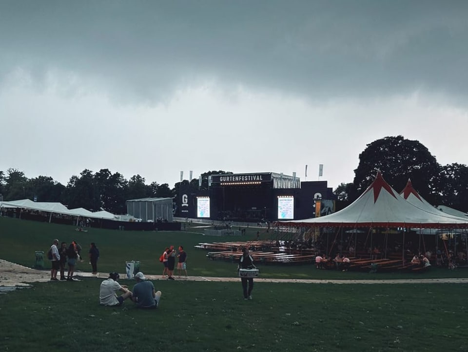 Dark clouds over the tent at Gorten Festival