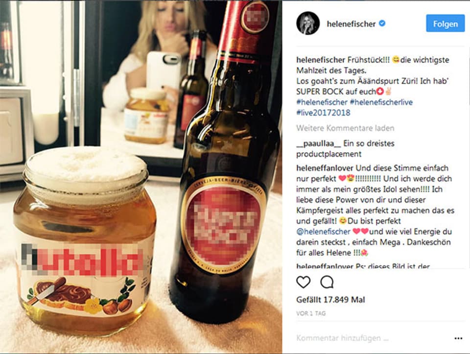 Helene Fischer trinkt ein Bier zum Frühstück
