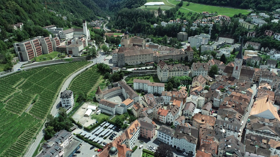 Luftbild der Churer Altstadt