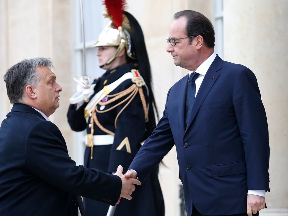Viktor Orbán (links) mit François Hollande.