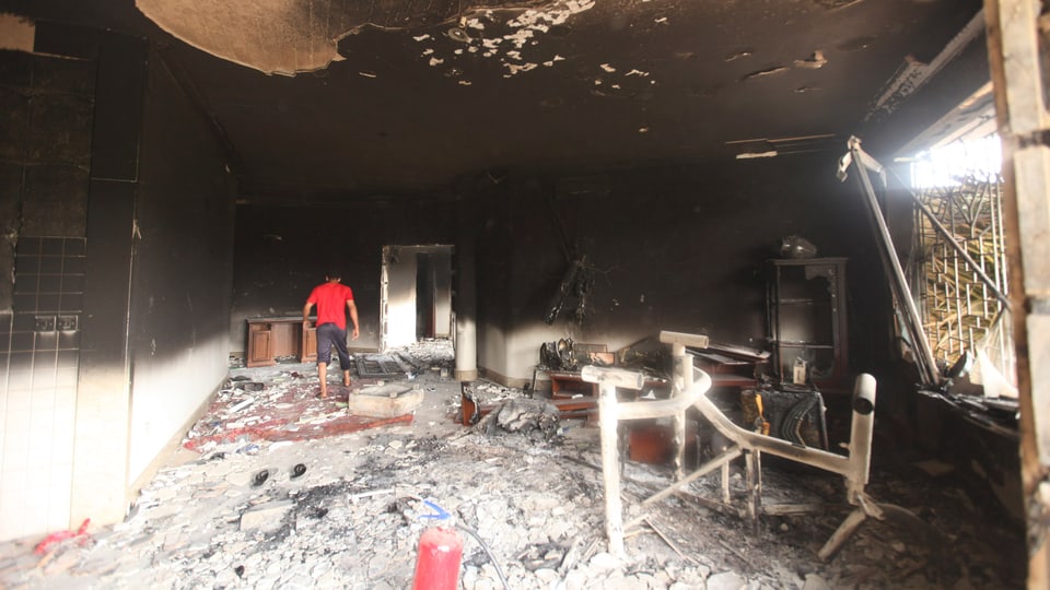 Innenansicht der zerstörten US-Botschaft im lybischen Bengasi (reuters/archiv)