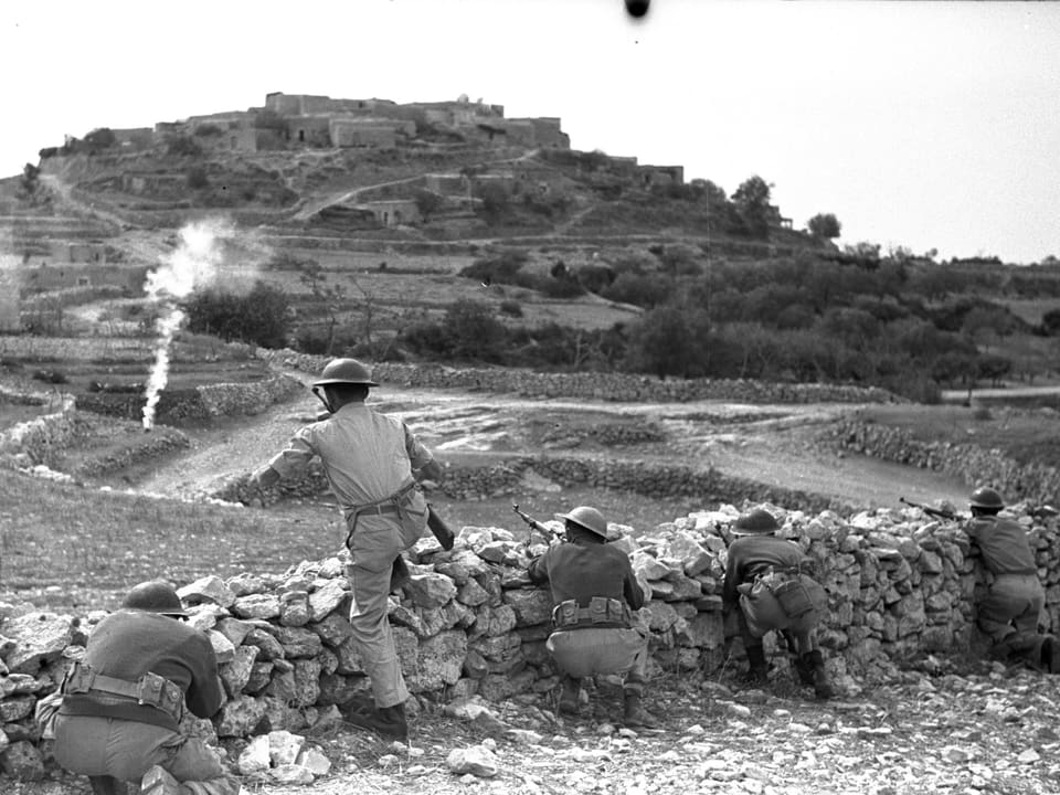 Jüdische Soldaten 1948 im Kampfeinsatz.