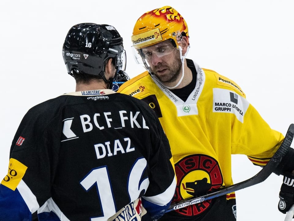 Der Derby-Charakter kam nicht zu kurz Raphael Diaz (links) und Berns Chris DiDomenico.