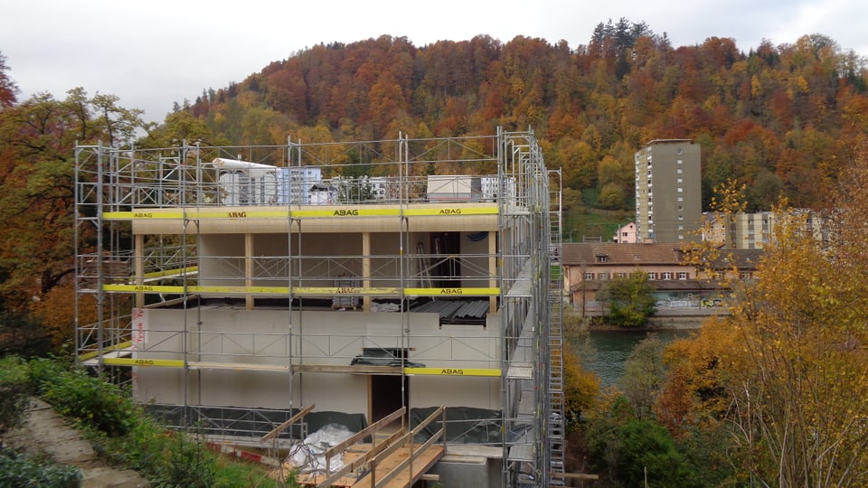 Rohbau der "Music-Box", eines Hauses in Luzern für Musikstudierende