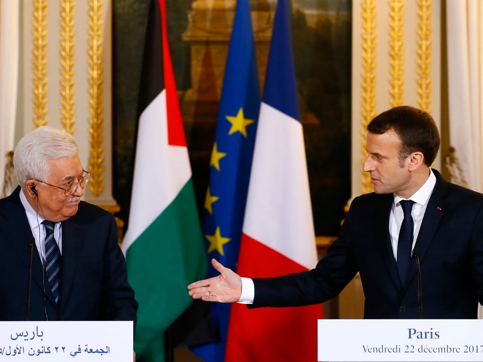 Abbas und Macron.