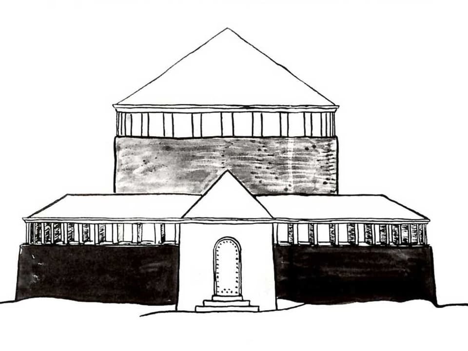 Bauplan-Seitenriss der Totenburg