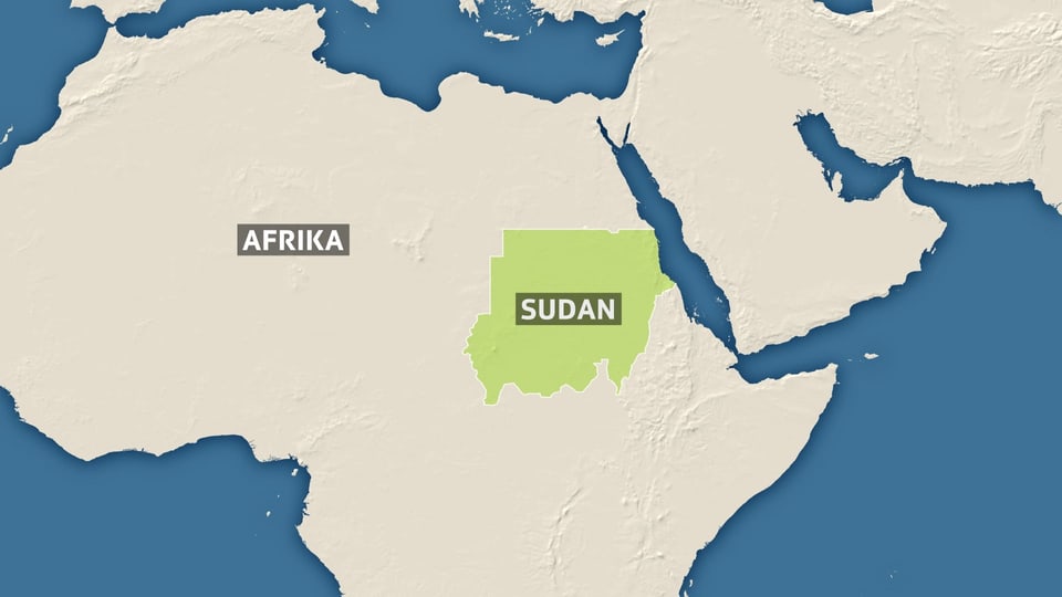 Eine Karte von Afrika mit Sudan