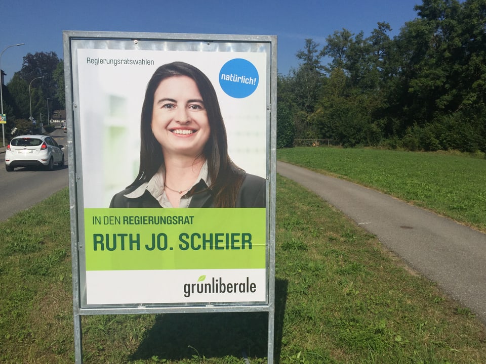 Wahlplakat von Ruth Jo Scheier.