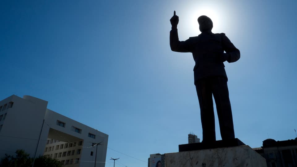 Statue des ehemaligen sozialistischen Präsidenten Samora Machel in Maputo.