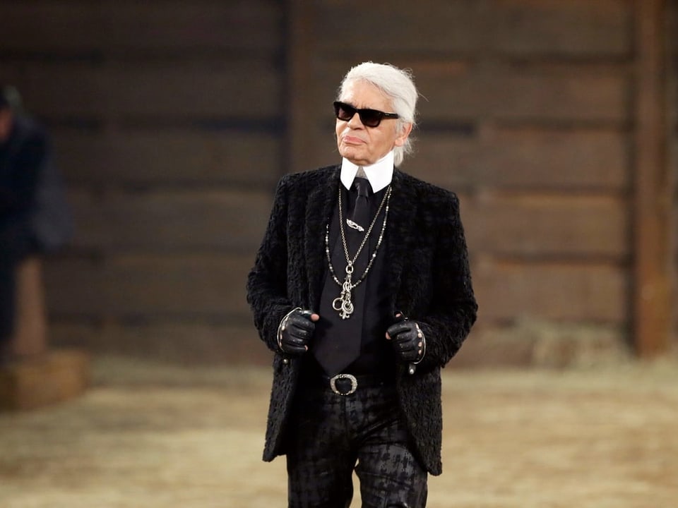 Karl Lagerfeld im Jahr 2013 an einer Modenschau in Dallas.