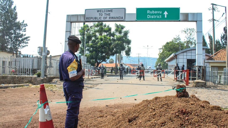 Grenze zwischen Ruanda und Kongo im Sommer 2022.