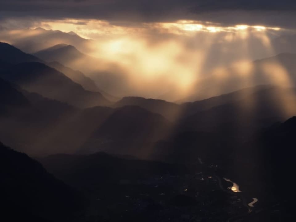 Tyndall-Effekt in Graubünden.