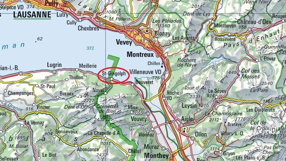Karte der Genferseeregion