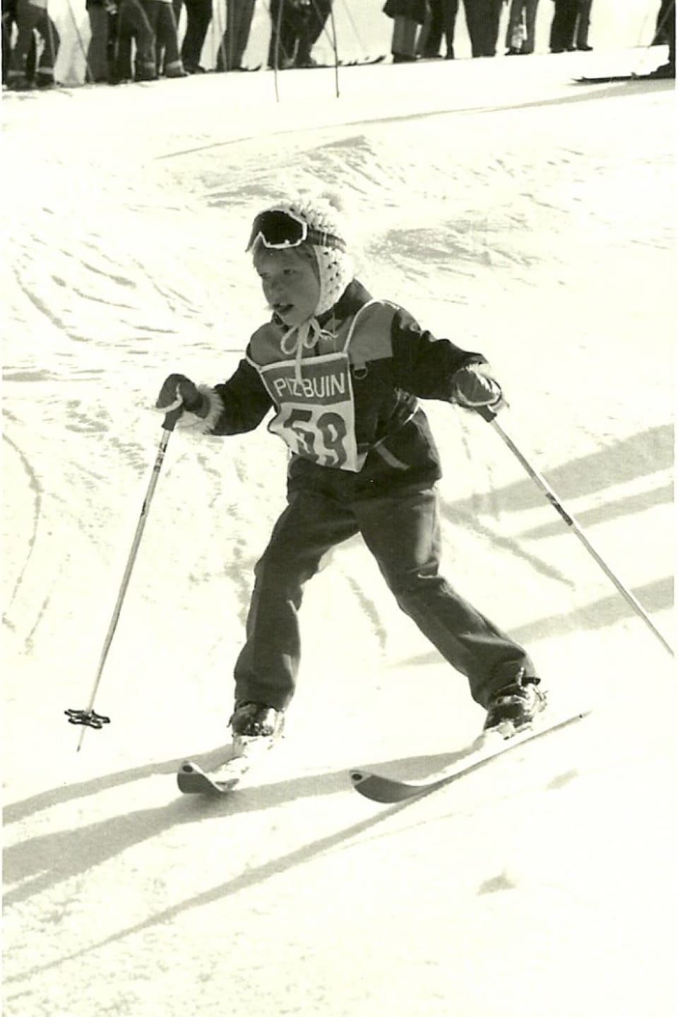 Mis erschte Skiränne in de Flumserberge, zirka im Jahr 1975.