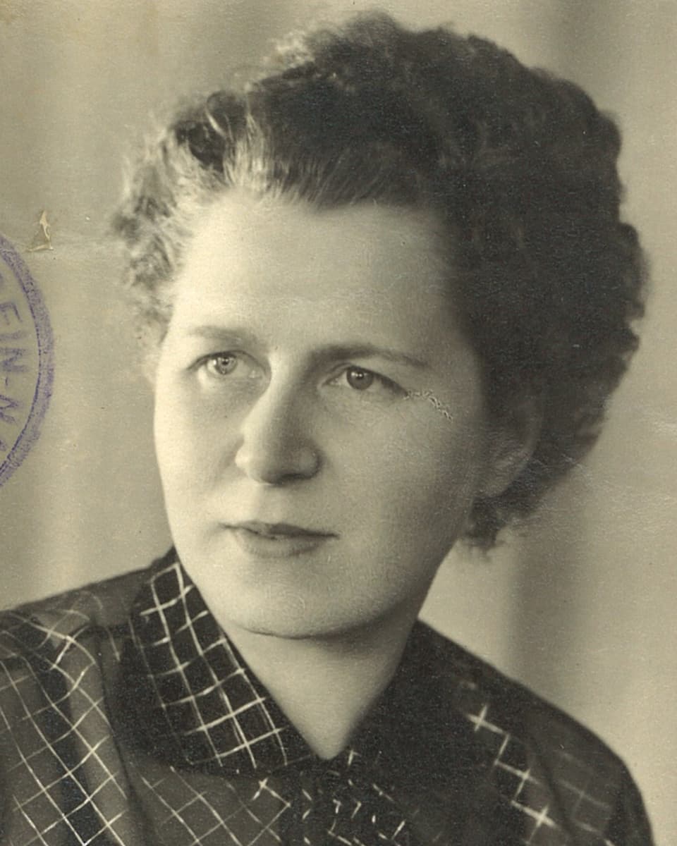 Ruth Pittini auf einem ehemaligen Passfoto.