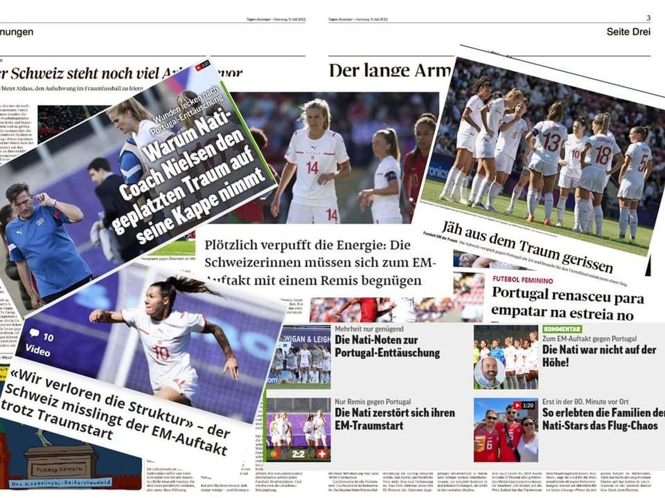 «Enttäuschung», «verpuffte Energie», «geplatzter Traum» Zeitungsausschnitte