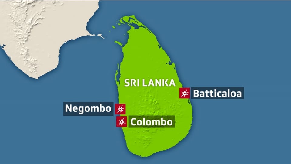 Karte von Sri Lanka.