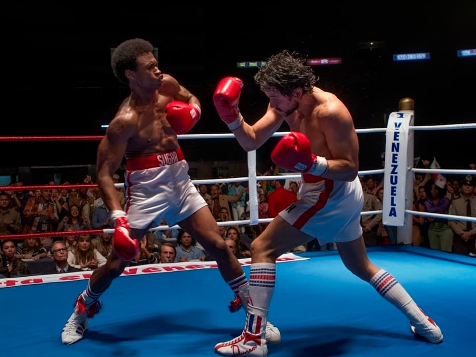 Usher ist als Boxer im Film «Hands of Stone» im Boxring zusammen mit Schauspieler Edgar Ramirez zu sehen
