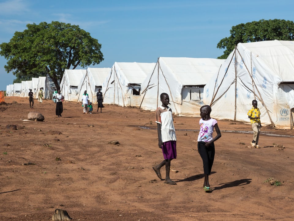 Auffanglager in Numansi. Im Norden Ugandas, ca. 35kmentferntvon der Grenze zum Südsudan.