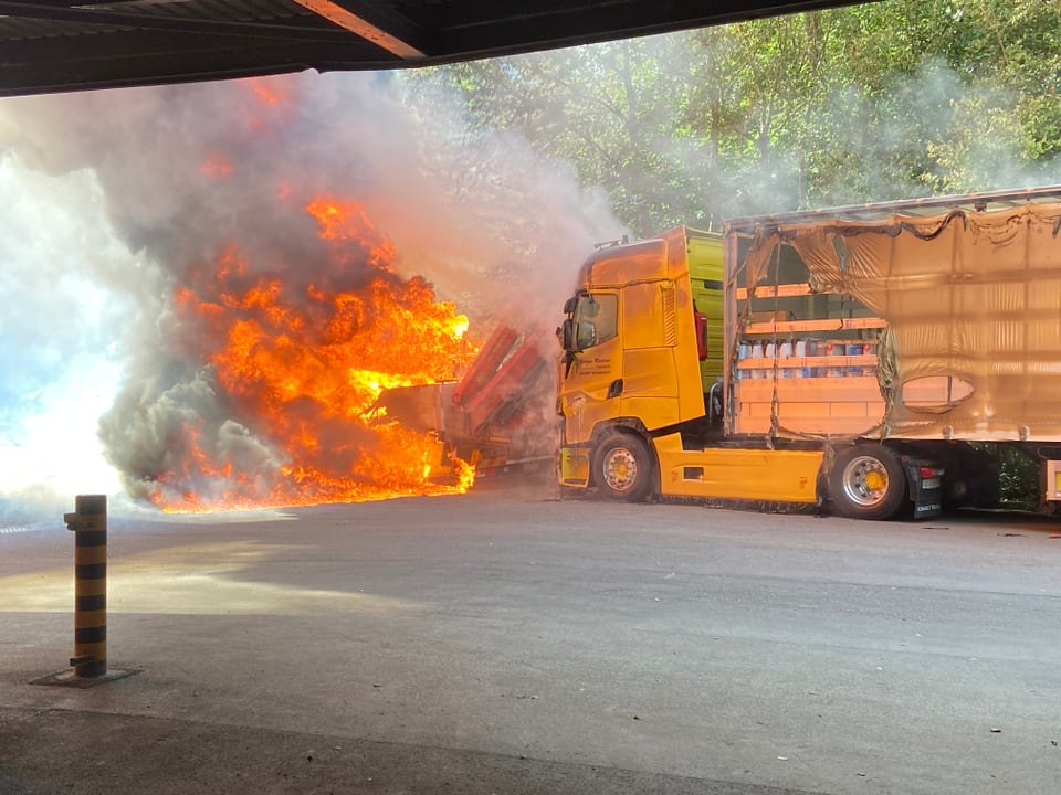 fire and a truck