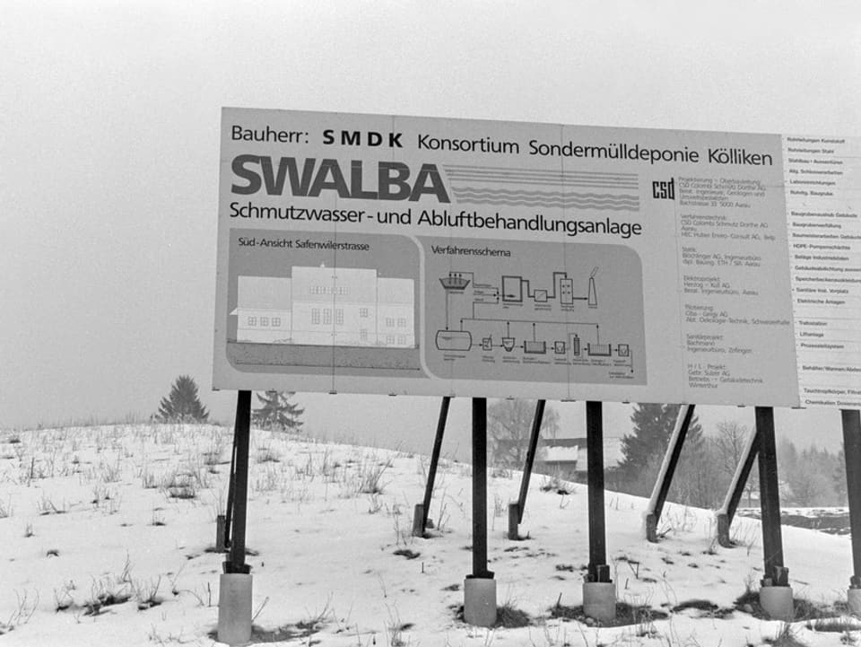 Baustellenschild bei der SMDK 1983