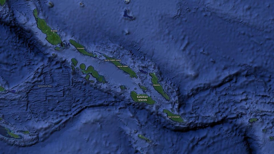 Kartenausschnitt der Solomon Inseln.  