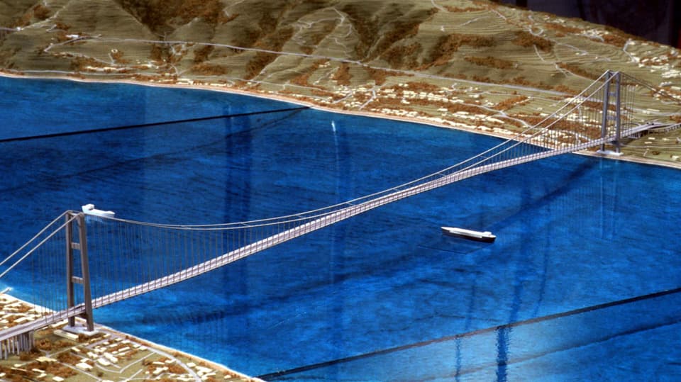 Modellzeichnung der geplanten Brücke.