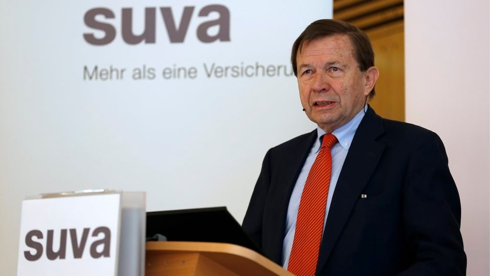 Franz Steinegger am Rednerpult