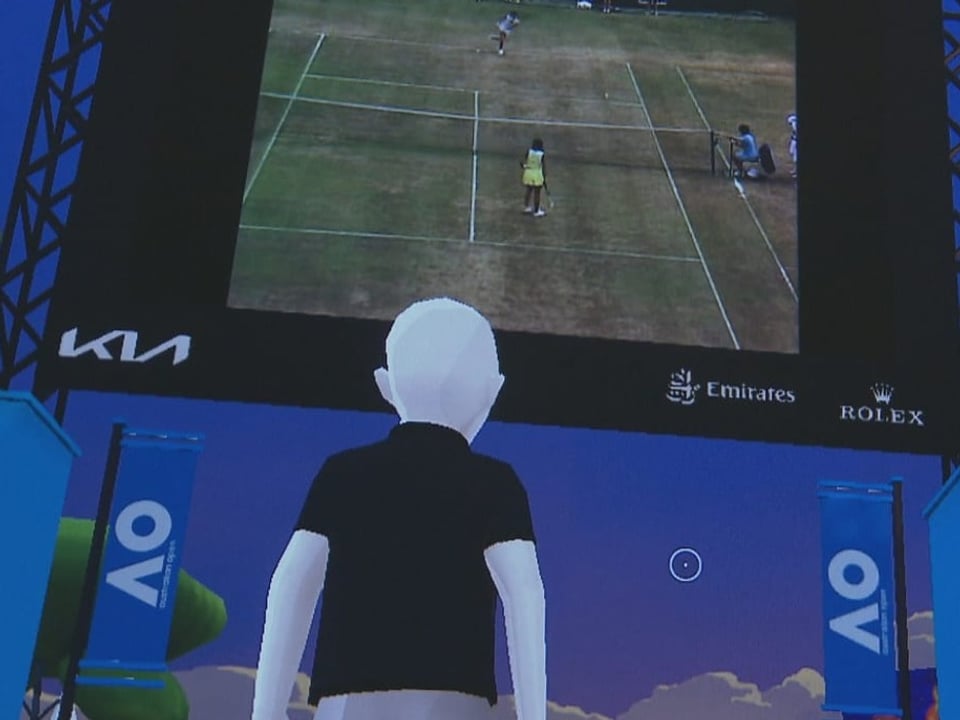 Mann schaut Australian Open