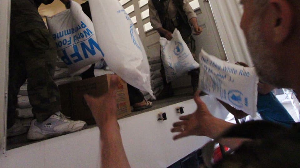 WFP verteilt Nahrungsmittel im Syrien.