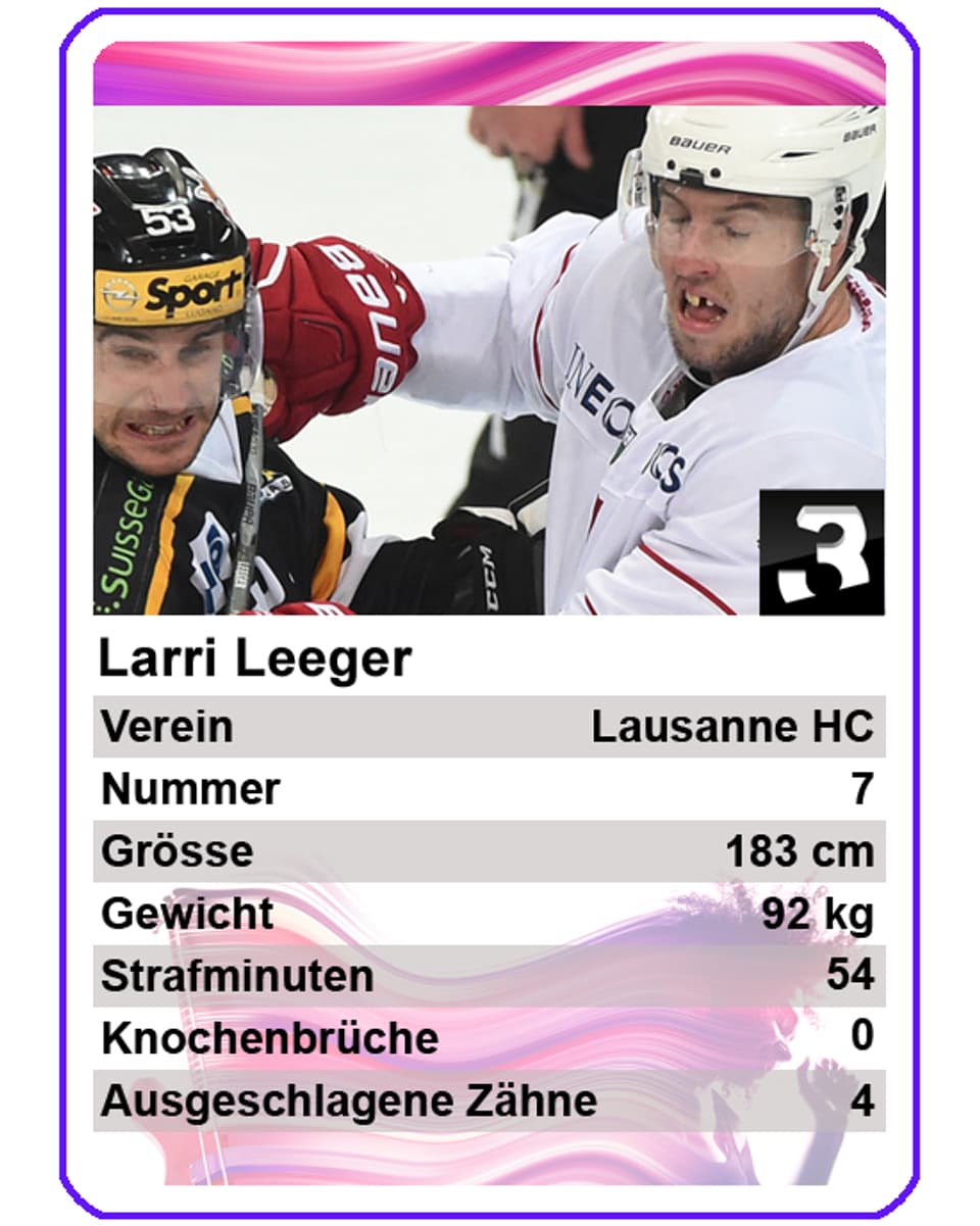 Larri Leeger (Lausanne HC): «Ich versuche, wenn es irgenwie geht, nicht allzuviele Schlägereien zu haben.»