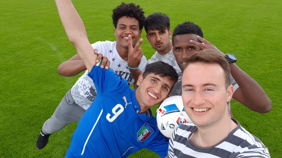 Selfie mit Fussballspielern