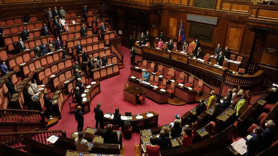 Das italienische Parlament, dünn besetzt.