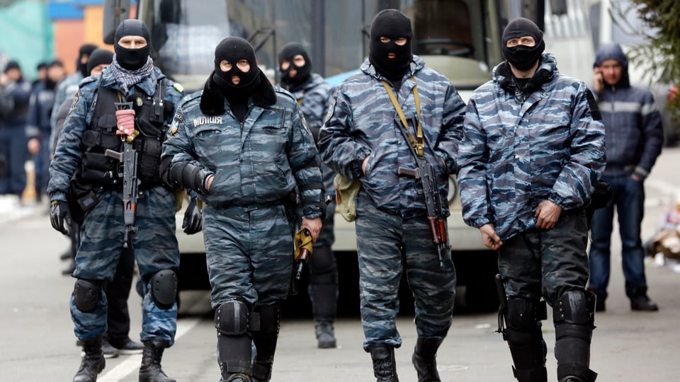 Mitglieder der Sonderpolizei Berkut am 22. Februar in Kiew.