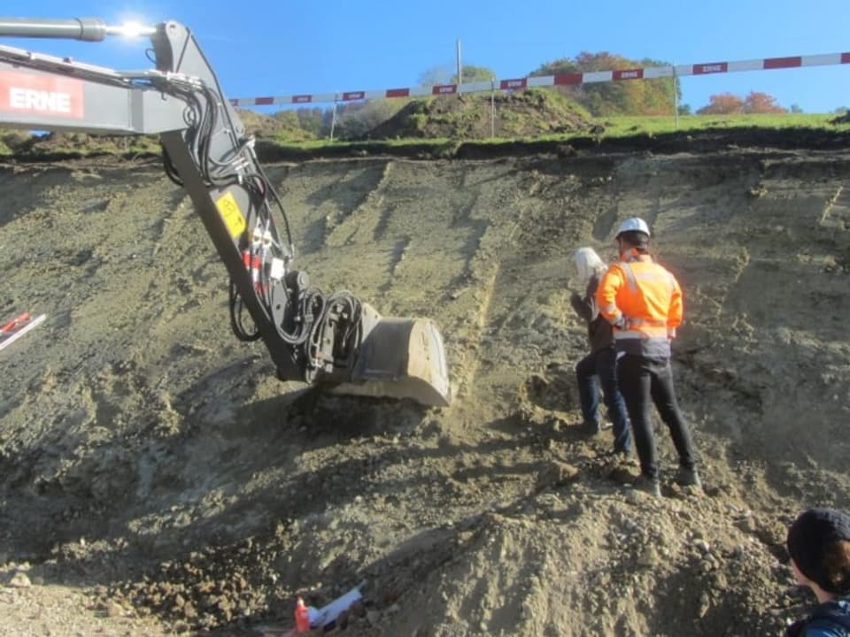 Bagger und Grube