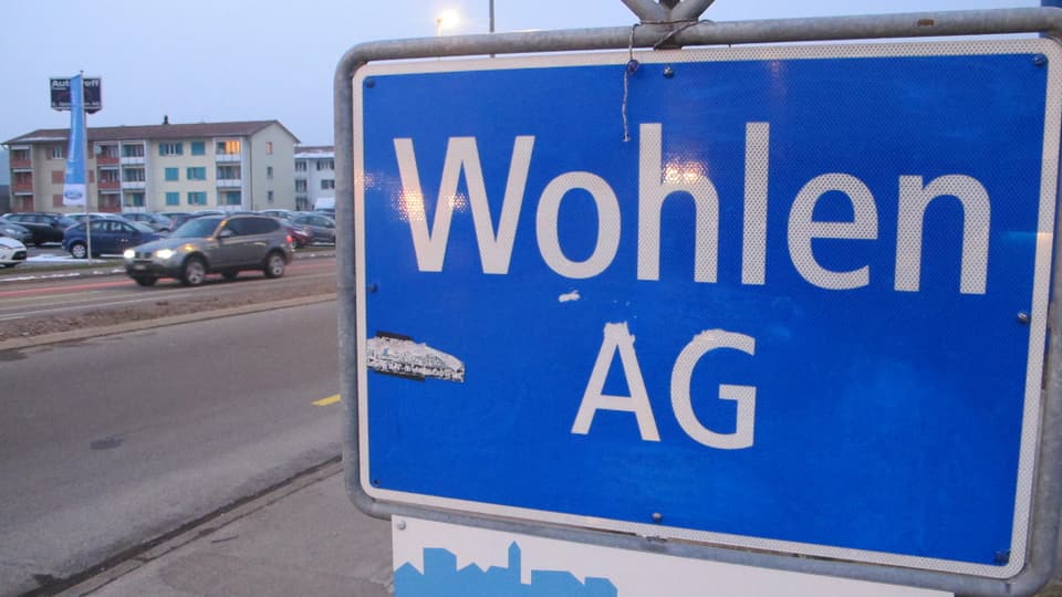 Ortsschild der Gemeinde Wohlen.