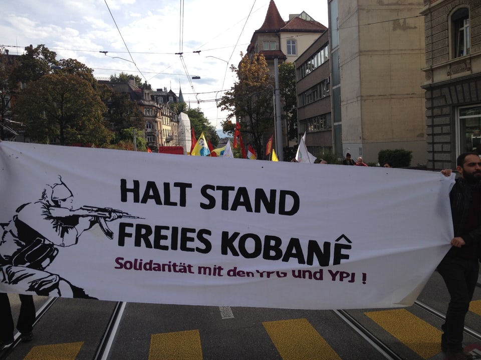 Demonstration von Kurden in Zürich